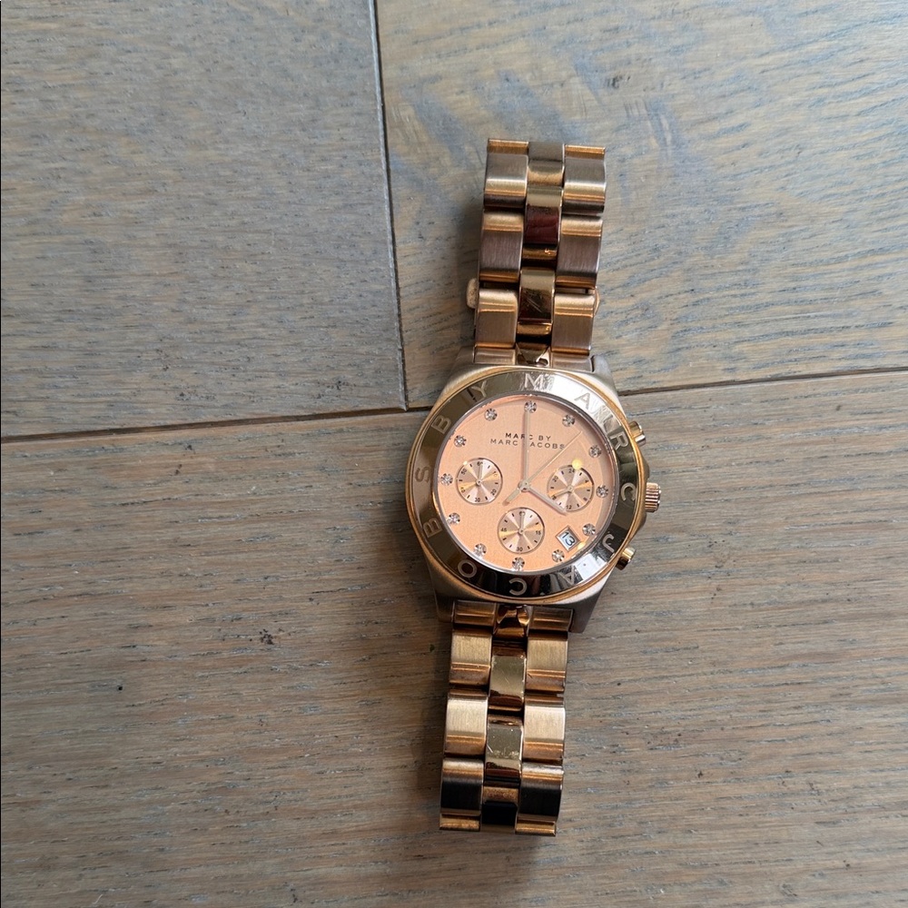 Marc by Marc Jacobs Rose Gold-Tone Link Chronograph Watch